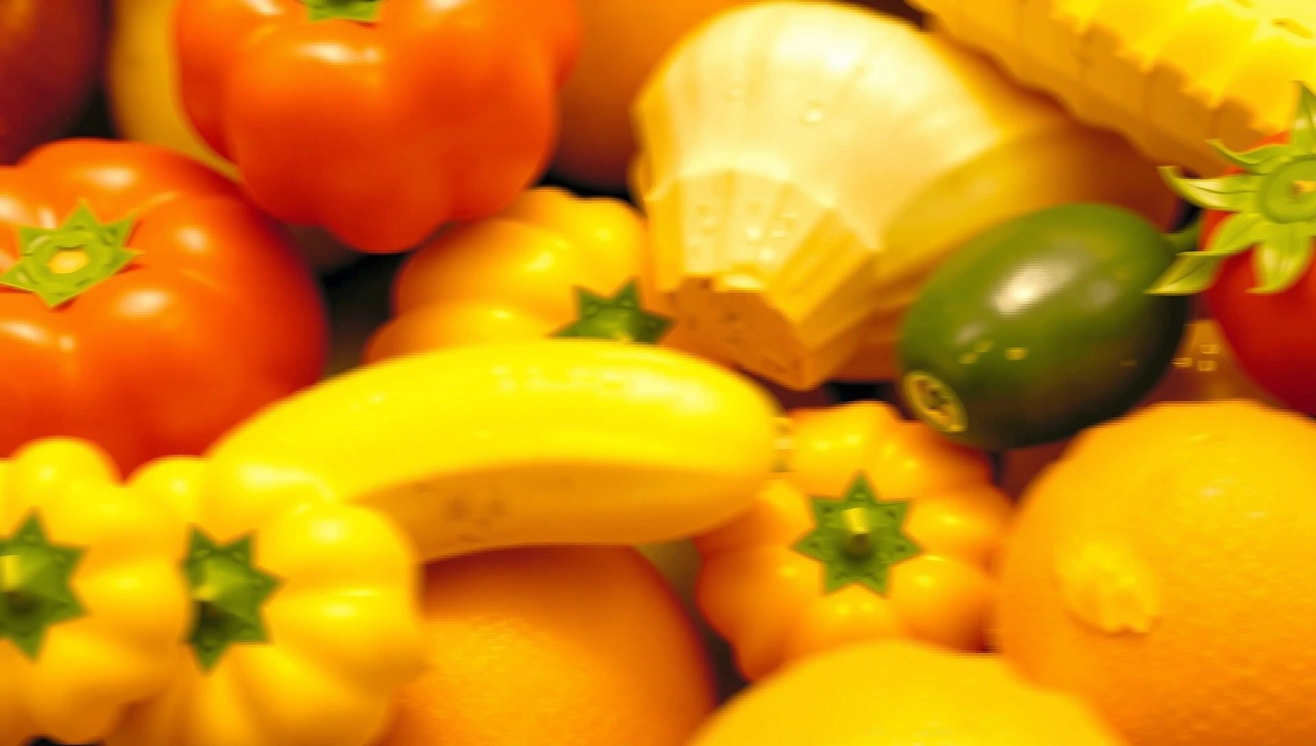 Astratto sfondo di frutta e verdura stilizzata